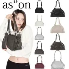 Coreia ason Stray bag Blogger mesmo estilo 25FW couro mini motocicleta ombro axila saco grande capacidade bolsa