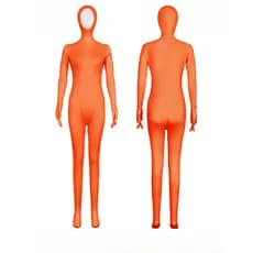 Body Zentai Laranja Cor Sólida Sem Rosto Com 1 Mão Tudo Incluído para Performance de Palco Fantasia Ninja Invisível