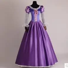 Fantasia Princesa Rapunzel Adulto Enredados Vestido Roxo Longo para Halloween Carnaval Cosplay Performance