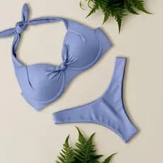 Conjunto Biquini Calcinha Fio Duplo, Bojo Sustentação Reforçado, Tendência Praia