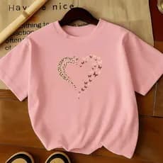 Camiseta Coração Borboleta Over Sized, do P ao Plus G4 Alta Qualidade, Tecido Confortável