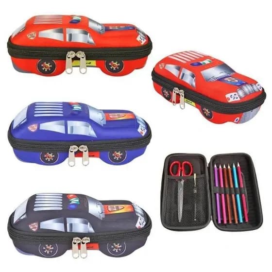 Caso do lápis do desenho do carro 3D para meninos