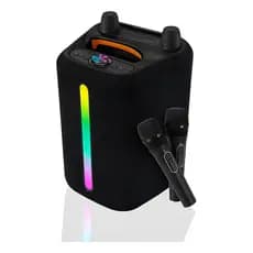 Caixa De Som Portátil Com 2 Microfones Sem Fio Hifi Dj 100w
