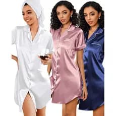Camisola Chemise Camisão Feminina Americana Maitê Manga Curta