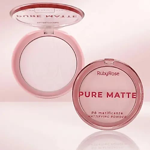 Pó Compacto Ruby Rose Puro Matte Matificante Facial Longa Duração
