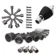 Kit Jogo Bits Soquete Canhão Parafusadeira 5 A 13mm Top