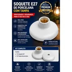 💡 PLAFON SOQUETE E27 DE PORCELANA COM BOCAL UNIVERSAL ⚡ ALTA RESISTÊNCIA 🔥 ATÉ 100W 🏠 INSTALAÇÃO RÁPIDA E SEGURA