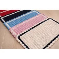 Kit 2 Tapetes de Crochê 50x35cm Grosso e Resistente Super Macio Antiderrapante