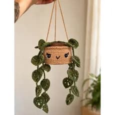 Amigurumi Planta Jiboia Pendente 50cm | Crochê Artesanal Fio Soft |Decoração Quarto Sala Quarto de bebê | Presente