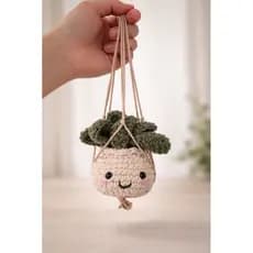 Amigurumi Planta Pendurada em Crochê | Vaso Cute com Carinha | Decoração para quarto de bebê| Feito à Mão com Fio Soft