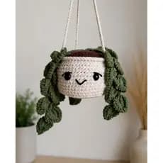 Vasinho Pendente Amigurumi em Crochê | Planta Trepadeira Decorativa, Presente Fofo |Decoração Quarto de Bebê Minimalista