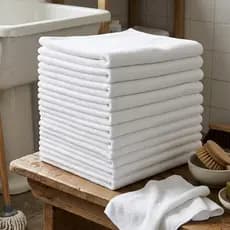Kit Até 20 Pano De Chão Branco Para Limpeza Grande Grosso Saco Duplo Algodão 50x35