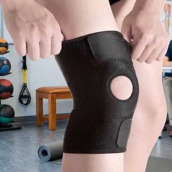Joelheira Articulada Reforçada Neoprene Preta Masculina Feminina Ergonômica Esportiva Envio Imediato
