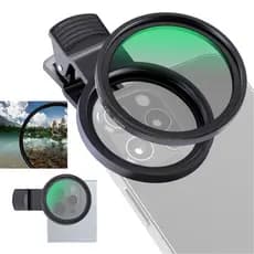 Filtro CPL Polarizador 52mm para Celular com Clip e Case de Proteção HD para Todos os Celulares