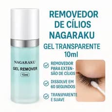 Removedor de Cílios NAGARAKU Gel Transparente 10ml – Remove em 60s, Suave e Profissional