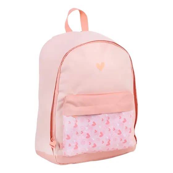 Mochila Escolar Poliéster Coração 2 Compart. Rosa - Brw