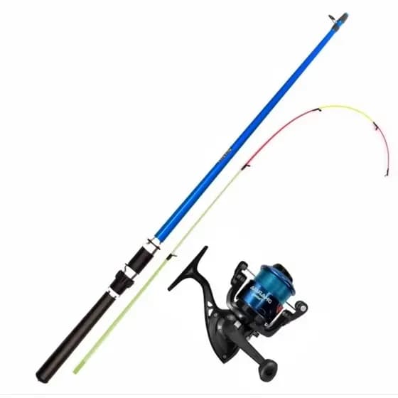Kit Pesca Vara Dharma 2 Partes 1,50m + Molinete Dh C/ Linha