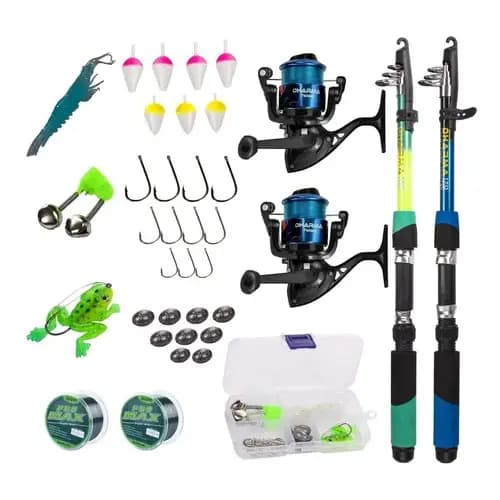 Kit Barato 2 Varas + 2 Molinetes + 2 Estojos Promoção