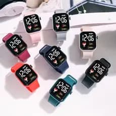 Moda Minimalista Coreana Ultra Fina LED Display Digital Relógio Unissex Preto Verde Rosa Opções