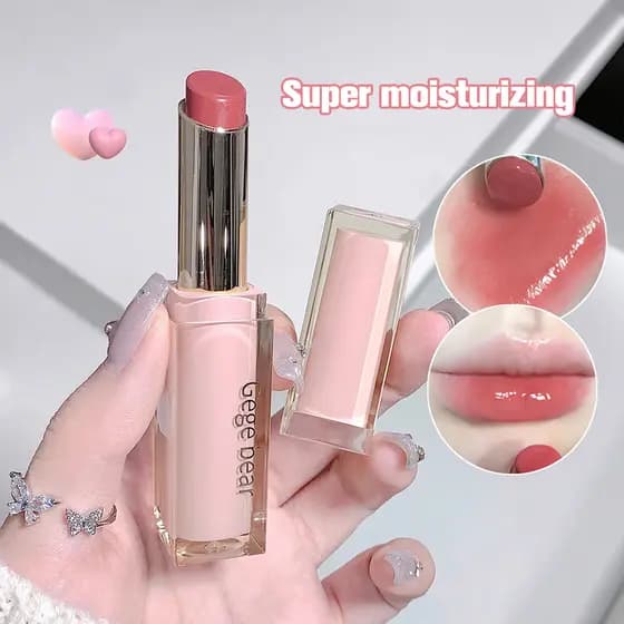 Gegebear 2 Pcs SET Luz Suave Brilhante Batom Hidratante Maquiagem Segurando Colorido Feminino Espelho Lip Glaze