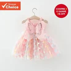 Vestido Tipo Estilingue Borboleta 2025 Para Bebês Meninas De Festa De Princesa Rosa 0-3 Anos Roupa De Convidados De Casa