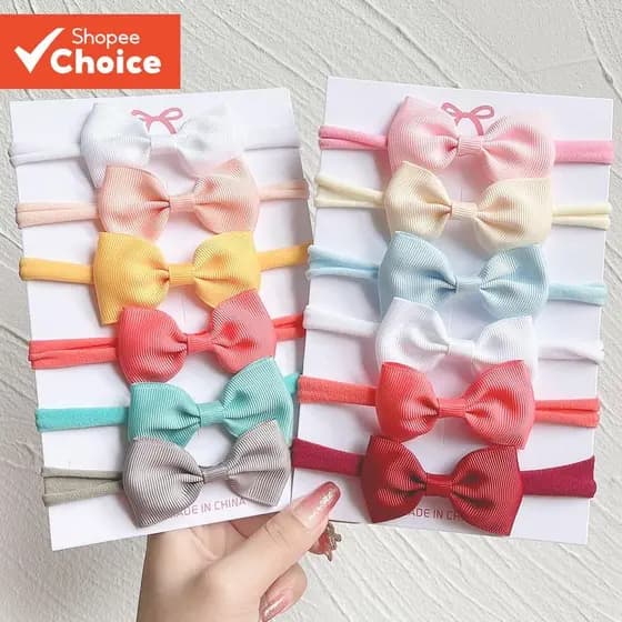 Conjunto De Tiaras Para Bebês – Tiara Com Laço De Nylon Macio Meninas Pequenas