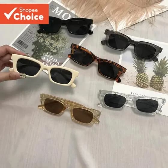 Escolha Moda Feminina Pequena Tendência Quadrada Óculos De Sol Coreano Estilo Jennie Retro Gatos Olho