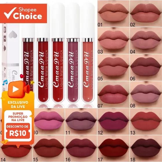 Batom De Maquiagem Fosco Brilho Labial , Veludo De Longa Duração À Prova D'água Sem Transferência , Nude , Profundo , Ve
