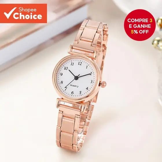 Relógio Feminino Elegante De Quartzo Com Mostrador Pequeno , Pulseira De Liga-E Chique Para Qualquer Ocasião