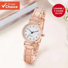 Relógio Feminino Elegante De Quartzo Com Mostrador Pequeno , Pulseira De Liga-E Chique Para Qualquer Ocasião