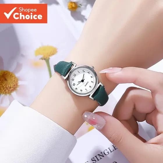Relógio De Quartzo Fino E Elegante Minimalista Com Display Digital Pulseira De Couro Para Uso Em Exames Femininos