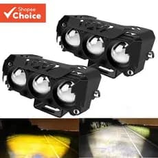 Refletor LED Para Motocicleta , Lâmpadas De Neblina De Feixe Alto/Baixo De Duas Cores Carros , Caminhões , SUVs , UTVs ,