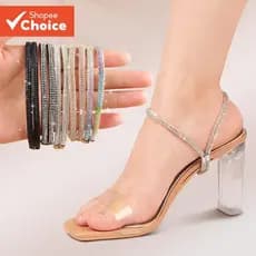 Saltos Destacáveis Tiras De Sapato Para Cinto Cinta Feminino Cristal Strass Anti Solto Cadarço