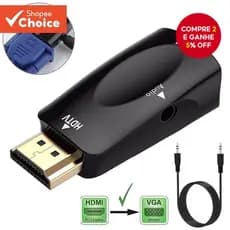 Adaptador HDMI Para VGA 1080P Conversor De Áudio Digital Vídeo Analógico Xbox360 PC Portátil Projetor De TV Box Aitemi