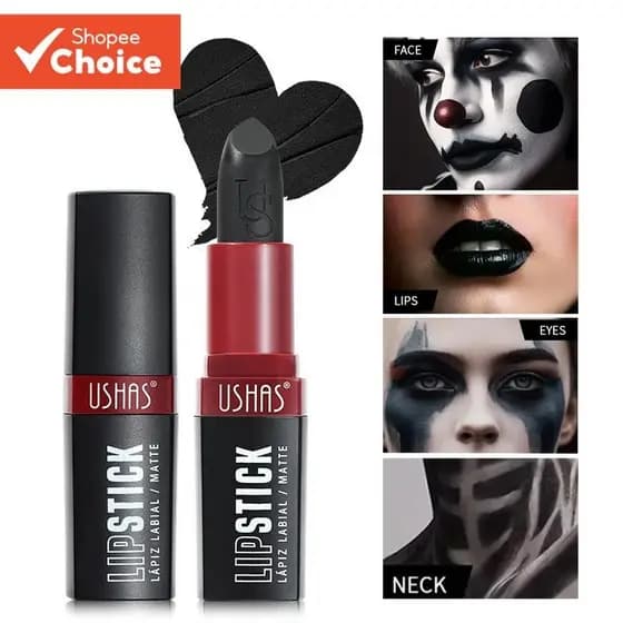 Batom Preto Batom à prova d'água Batom Mate Duradouro Brilho Labial Série Dark