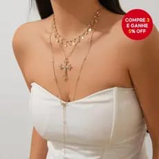 Colar De Estrela Cruzada Barroca Vintage Liga Em Camadas Pingente Joias Femininas