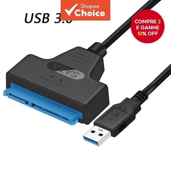 Novo Cabo Adaptador USB3.0 para SATA Suporta HDD SSD Externo de 2,5 Polegadas com 22 Pinos