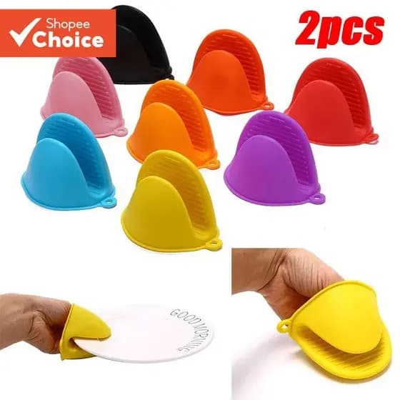 Forno de Silicone 2 Peças Mitts Isolamento Térmico Antiderrapantes Clipes de Panelas para Microondas