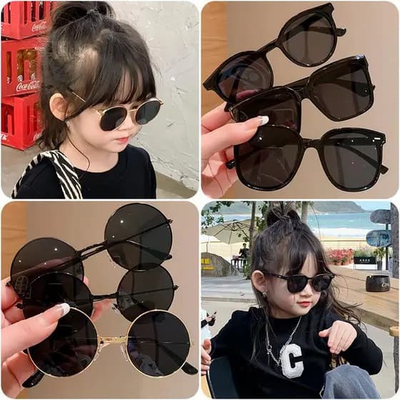 Moda Bebê Preto Óculos De Sol Proteção UV Para Crianças Tons Elegantes Meninos Meninas