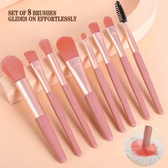 Conjunto De Pincéis De Maquiagem Portátil Macio Cabelo Sombra Blush Fundação Escova Completo De Ferramentas De Beleza
