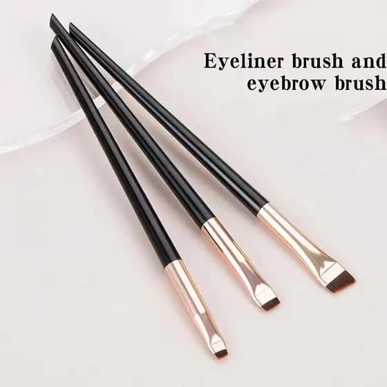 Conjunto De Pincéis De Delineador De 3 Lâminas Pincel De Maquiagem Para Os Olhos Com Sombra De Cauda Inclinada