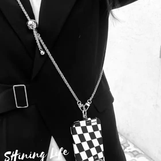 Novo Lanyard Ajustável para Telefone - Cadeia Longa para Ombro com Pendente Decorativo, Destacável e Expansível