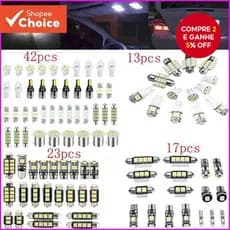 Kit De Luz Interior LED Atualizado -Mapa Combinado Branco , Cúpula , Porta-Malas , Lâmpadas De Placa De