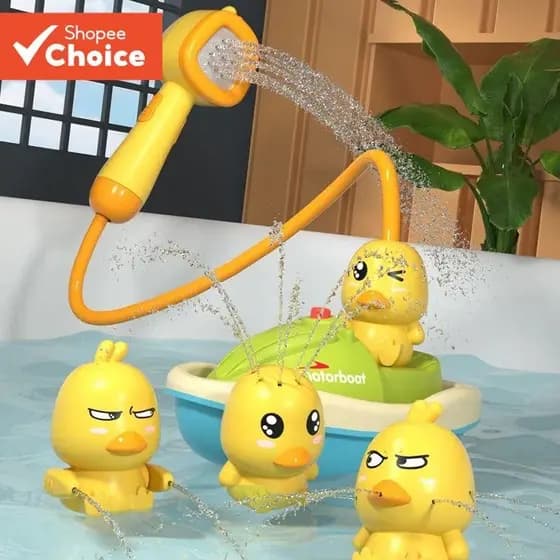 Ducha Infantil De Pato Pequeno Amarelo Rotativo Elétrica Pulverizador De Água Baby Shower Toy