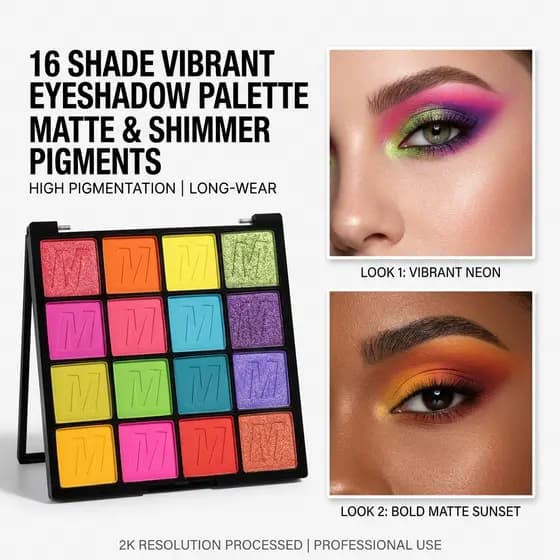 Paleta De Sombras De 16 Cores-À Prova D'água E De Suor | Maquiagem Multifuncional Tons Nus Naturais