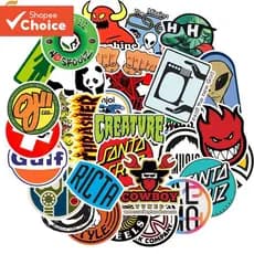 50 Peças De Adesivos De Marca De Skate-Decalques De Vinil À Prova D'água Para Laptop , Telefone E