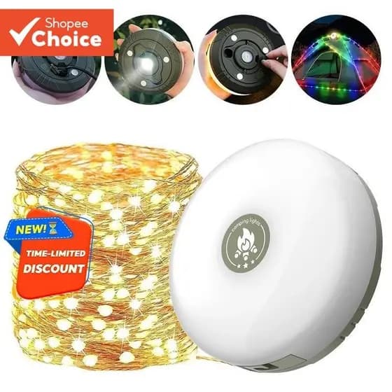 Luzes LED Para Acampamento Ao Ar Livre , Decoração De Barraca , Quentes De Dossel Com Ímãs Fortes