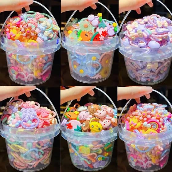 Conjunto De Laços De Cabelo Coloridos Coreanos Para Meninas Crianças Suportes De Rabo De Cavalo Fofos De Desenho Animado