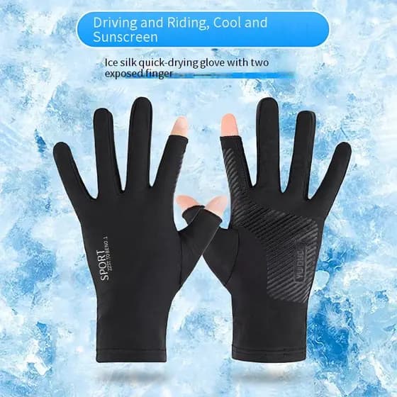 Luvas De Motocicleta UPF50 + – Meio Dedo Respirável Com Punho Antiderrapante Para Ciclismo E Pesca