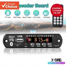 Módulo De Placa Decodificadora MP3 Bluetooth 5.0 12V Reprodutor De Áudio Com Controle Remoto FM
